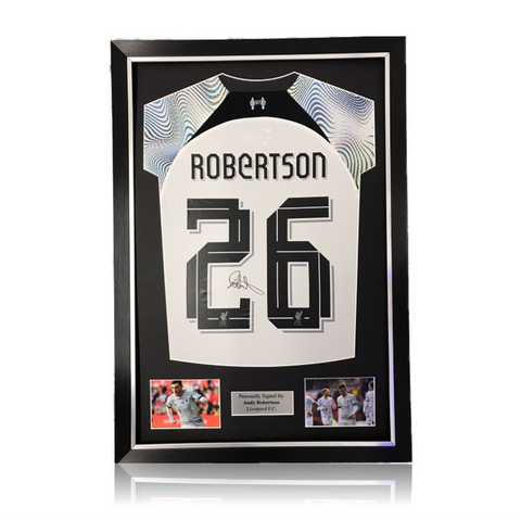 Andy Robertson Hand Signed Liverpool 2022-23 Away Shirt in Deluxe Classic Frame