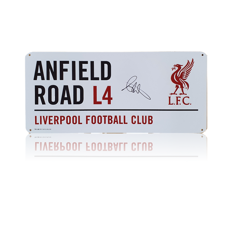 Andy Robertson Hand Signed Anfield Road Sign In Deluxe Classic Frame