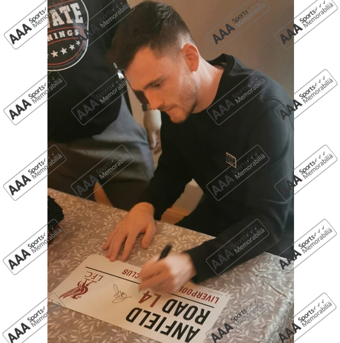 Andy Robertson Hand Signed Anfield Road Sign