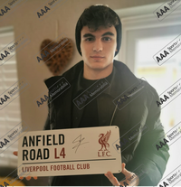 Stefan Bajcetic Hand Signed Anfield Road Sign