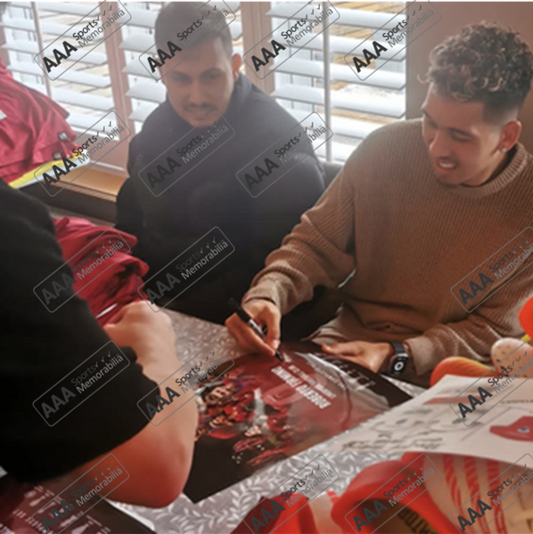 Roberto Firmino Hand Signed 12" X 16" Montage AAA Sports Memorabilia