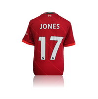 Curtis Jones hand signed Liverpool 2021/22 Home Shirt in AAA Gift Box