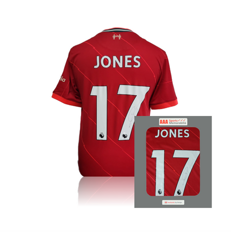 Curtis Jones hand signed Liverpool 2021/22 Home Shirt in AAA Gift Box