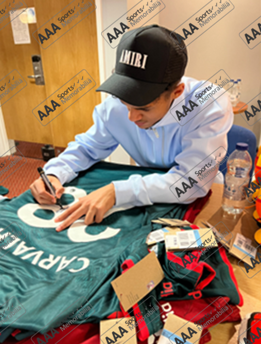 Fabio Carvalho Hand Signed Liverpool 2022-23 3rd Shirt in AAA Gift Box