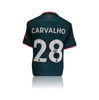Fabio Carvalho Hand Signed Liverpool 2022-23 3rd Shirt in Deluxe Classic Frame