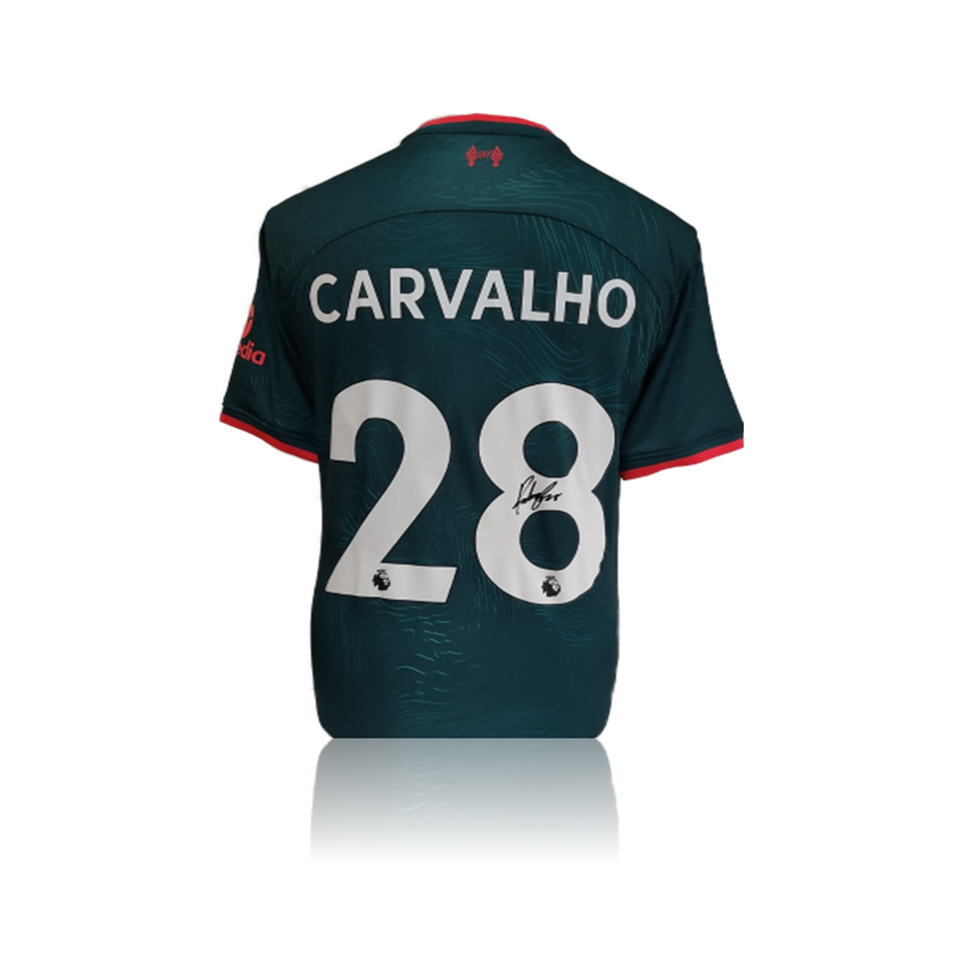 Fabio Carvalho Hand Signed Liverpool 2022-23 3rd Shirt in AAA Gift Box