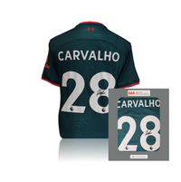 Fabio Carvalho Hand Signed Liverpool 2022-23 3rd Shirt in AAA Gift Box
