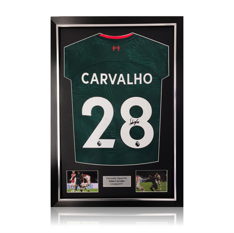 Fabio Carvalho Hand Signed Liverpool 2022-23 3rd Shirt in Deluxe Classic Frame