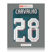Fabio Carvalho Hand Signed Liverpool 2022-23 3rd Shirt in AAA Gift Box