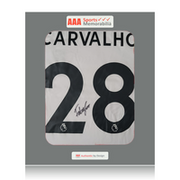 Fabio Carvalho Hand Signed Liverpool 2022-23 Away Shirt in AAA Gift Box