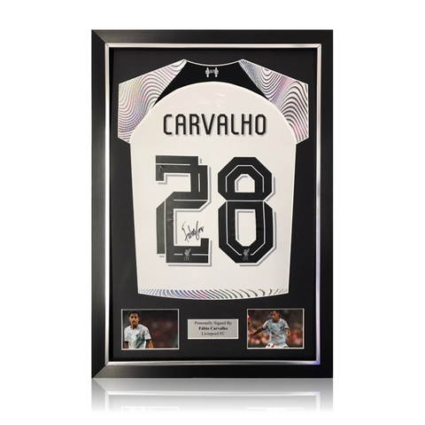 Fabio Carvalho Hand Signed Liverpool 2022-23 Away Shirt in Deluxe Classic Frame