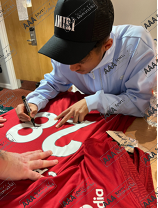 Fabio Carvalho Hand Signed Liverpool 2022-23 Home Shirt in Deluxe Classic Frame