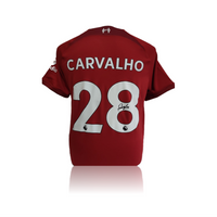 Fabio Carvalho Hand Signed Liverpool 2022-23 Home Shirt in Deluxe Classic Frame