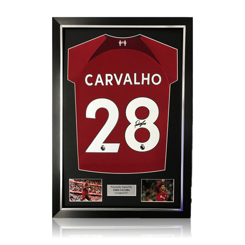 Fabio Carvalho Hand Signed Liverpool 2022-23 Home Shirt in Deluxe Classic Frame