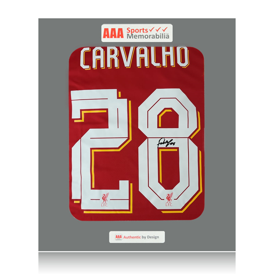 Fabio Carvalho Hand Signed Liverpool 2022-23 Home Shirt in AAA Gift Box