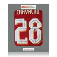 Fabio Carvalho Hand Signed Liverpool 2022-23 Home Shirt in AAA Gift Box