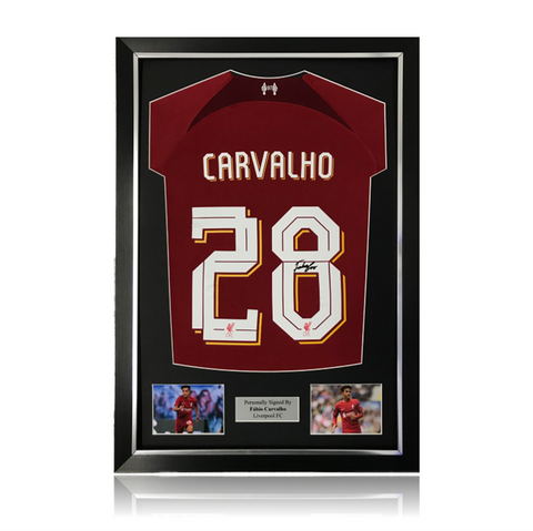 Fabio Carvalho Hand Signed Liverpool 2022-23 Home Shirt in Deluxe Classic Frame