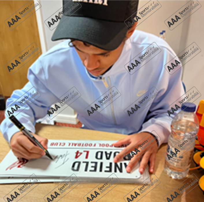 Fabio Carvalho Hand Signed Anfield Road Sign In Deluxe Classic Frame