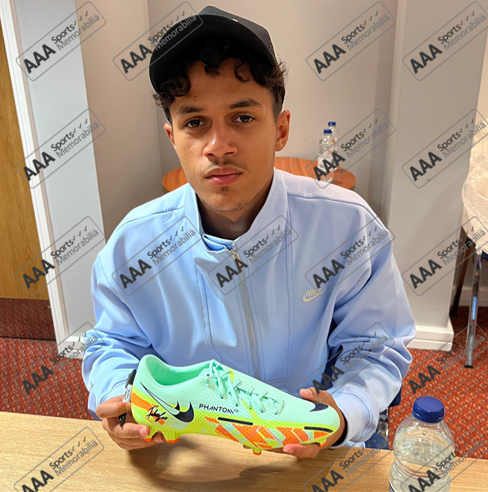 Fabio Carvalho Hand Signed GREEN Nike Football Boot In Deluxe Classic Dome Frame