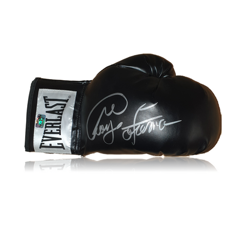 George Foreman Hand Signed Black Everlast Boxing Glove