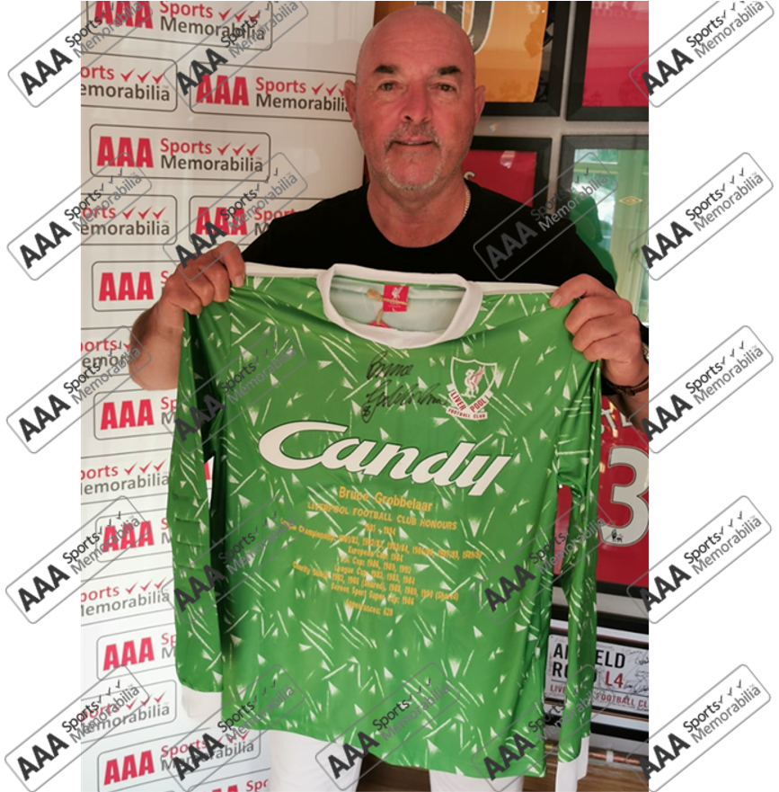 Bruce Grobbelaar Hand Signed CANDY Goalkeepers Honours Shirt In Deluxe Classic Frame