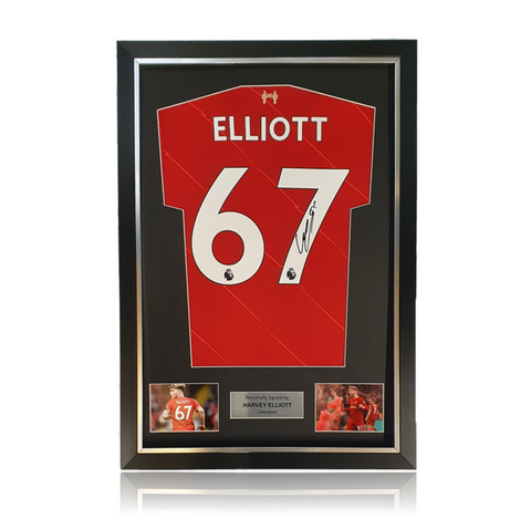 Harvey Elliott Hand Signed Liverpool 2021-22 Home Shirt In Deluxe Classic Frame