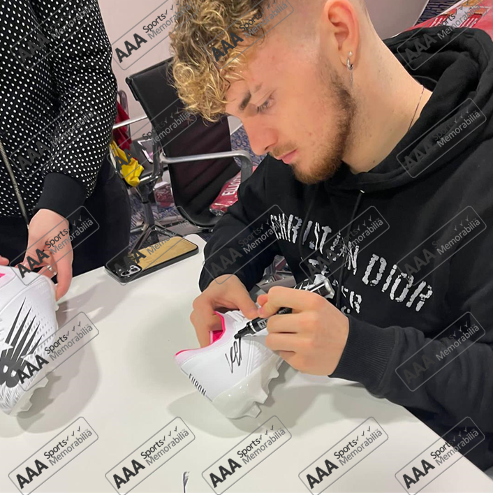 Harvey Elliott Hand Signed White NB Football Boot