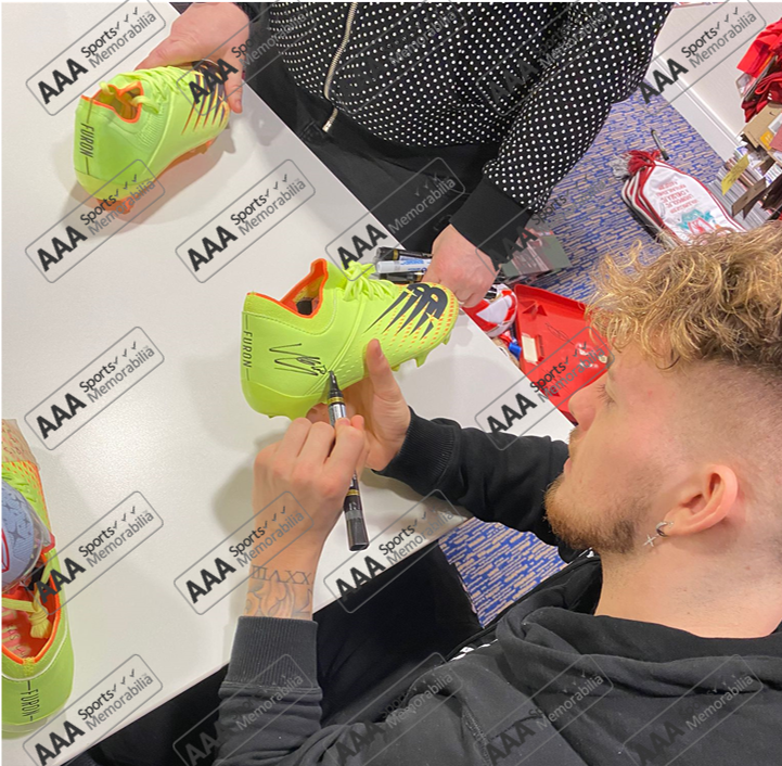 Harvey Elliott Hand Signed Yellow NB Football Boot