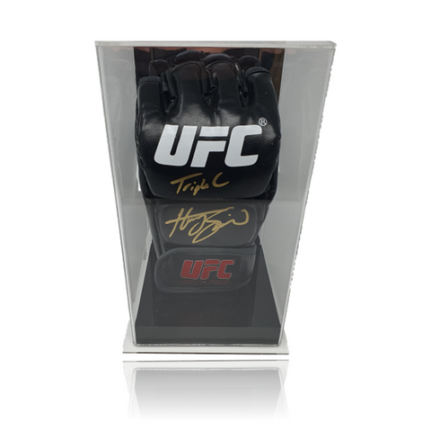 Henry 'TRIPLE C' Cejudo Black Hand Signed MMA Glove in DELUXE Display Case