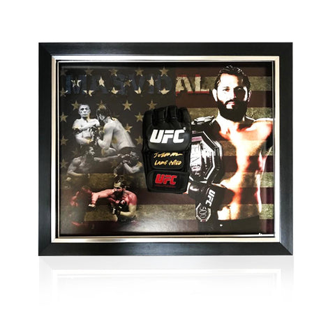 Jorge Masvidal ‘BMF’ Black Hand Signed MMA Glove in Deluxe Classic Dome Frame