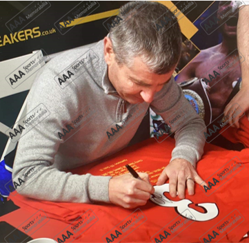 Denis Irwin Hand Signed #3 Career Honours Shirt in Deluxe Classic Frame