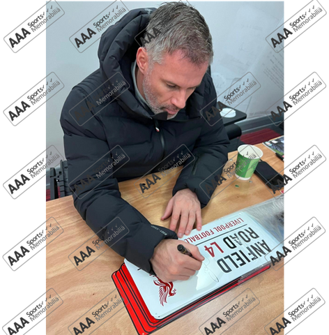 Jamie Carragher Signed Anfield Road Sign