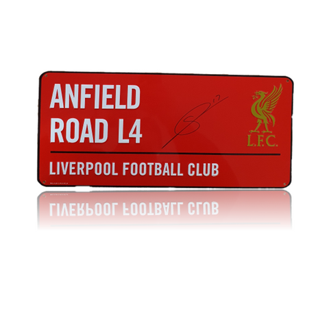 Curtis Jones Hand Signed RED Anfield Road Sign