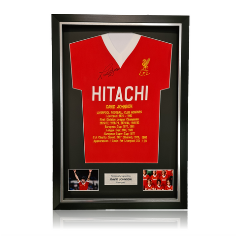 David Johnson Hand Signed HITACHI Honours Shirt in Deluxe Classic Frame