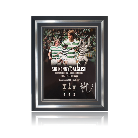 Kenny Dalglish Hand Signed 'CELTIC Honours' 12" X 16" Montage in Classic Frame