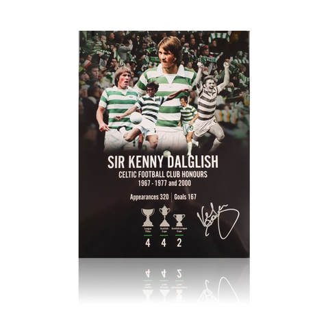 Kenny Dalglish Hand Signed 'CELTIC Honours' 12" X 16" Montage