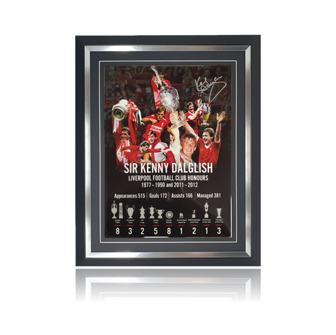 Kenny Dalglish Hand Signed 'LFC Honours' 12" X 16" Montage in Classic Frame