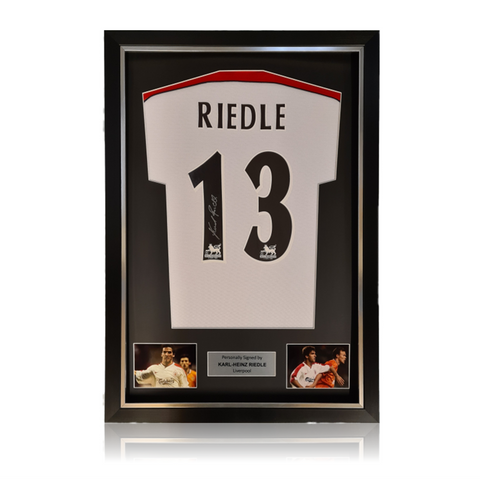 Karl-Heinz Riedle Signed Liverpool 1998-99 Away Shirt in Deluxe Classic Frame