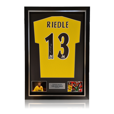Karl-Heinz Riedle Signed Liverpool 1997-98 Away Shirt in Deluxe Classic Frame
