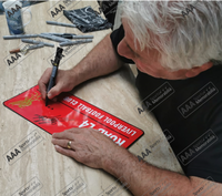 Kevin Keegan Hand Signed RED 'Anfield Road' Metal Plaques