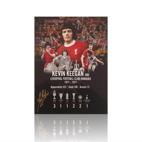 Kevin Keegan Hand Signed 'LFC Honours' 12" X 16" Montage.