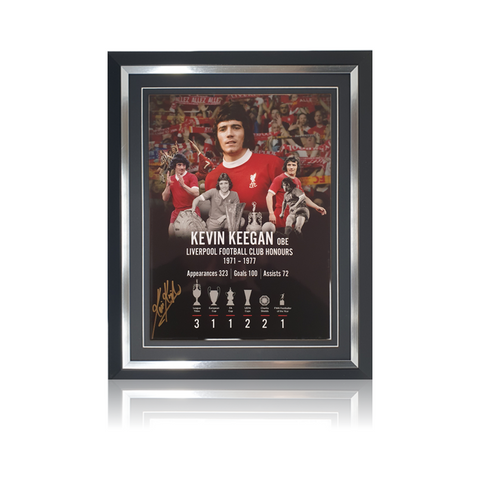 Kevin Keegan Hand Signed 'LFC Honours' 12" X 16" Montage In Classic Frame.