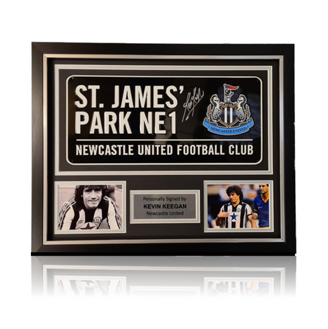 Kevin Keegan Hand Signed 'St James Park' Metal Plaques In Deluxe Classic Frame