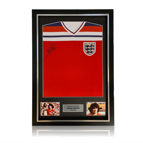 Kevin Keegan Hand Signed England 1982 Away Shirt In Deluxe Classic Frame