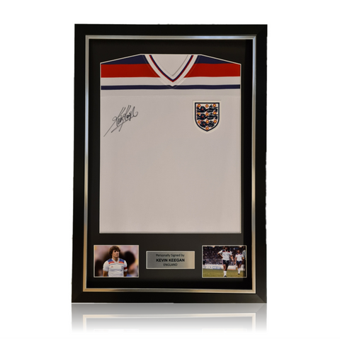 Kevin Keegan Hand Signed England 1982 Home Shirt In Deluxe Classic Frame