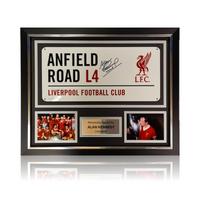 Alan Kennedy Hand Signed ‘Anfield Road’ Metal Sign In Deluxe Classic Frame