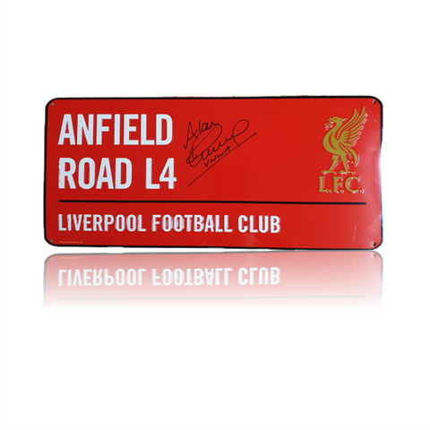 Alan Kennedy Hand Signed RED ‘Anfield Road’ Metal Sign