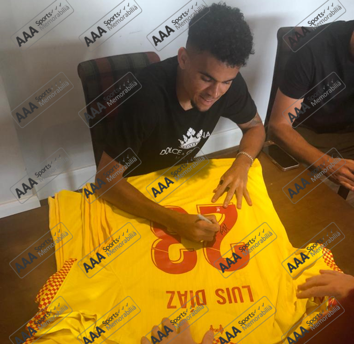 Luis Diaz Hand Signed Liverpool 2021-22 Third Shirt In Deluxe Classic Frame