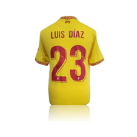 Luis Diaz Hand Signed Liverpool 2021-22 Third Shirt In Deluxe Classic Frame