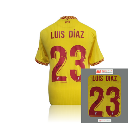Luis Diaz Hand Signed Liverpool 2021-22 Third Shirt